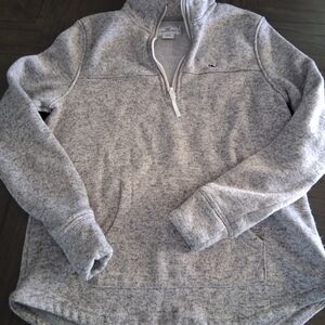 Women's Gray Quarter-Zip Sweater